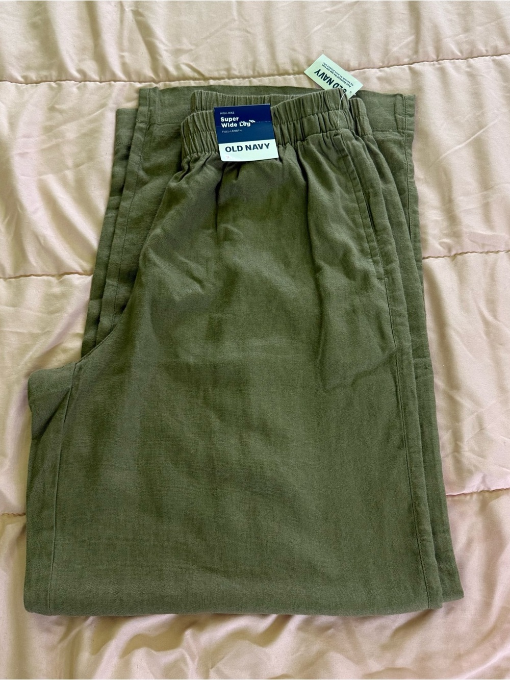 Old Navy Super Wide Leg High Waisted Pants Olive Green Small